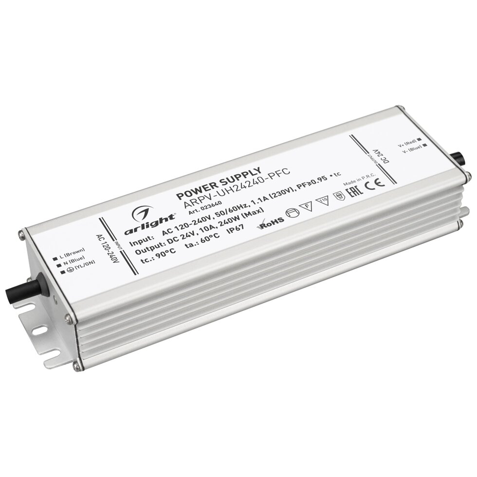 Блок питания ARPV-UH24240-PFC (24V, 10.0A, 240W) (Arlight, IP67 Металл, 7 лет) от компании ФЕРОСВЕТ - фото 1