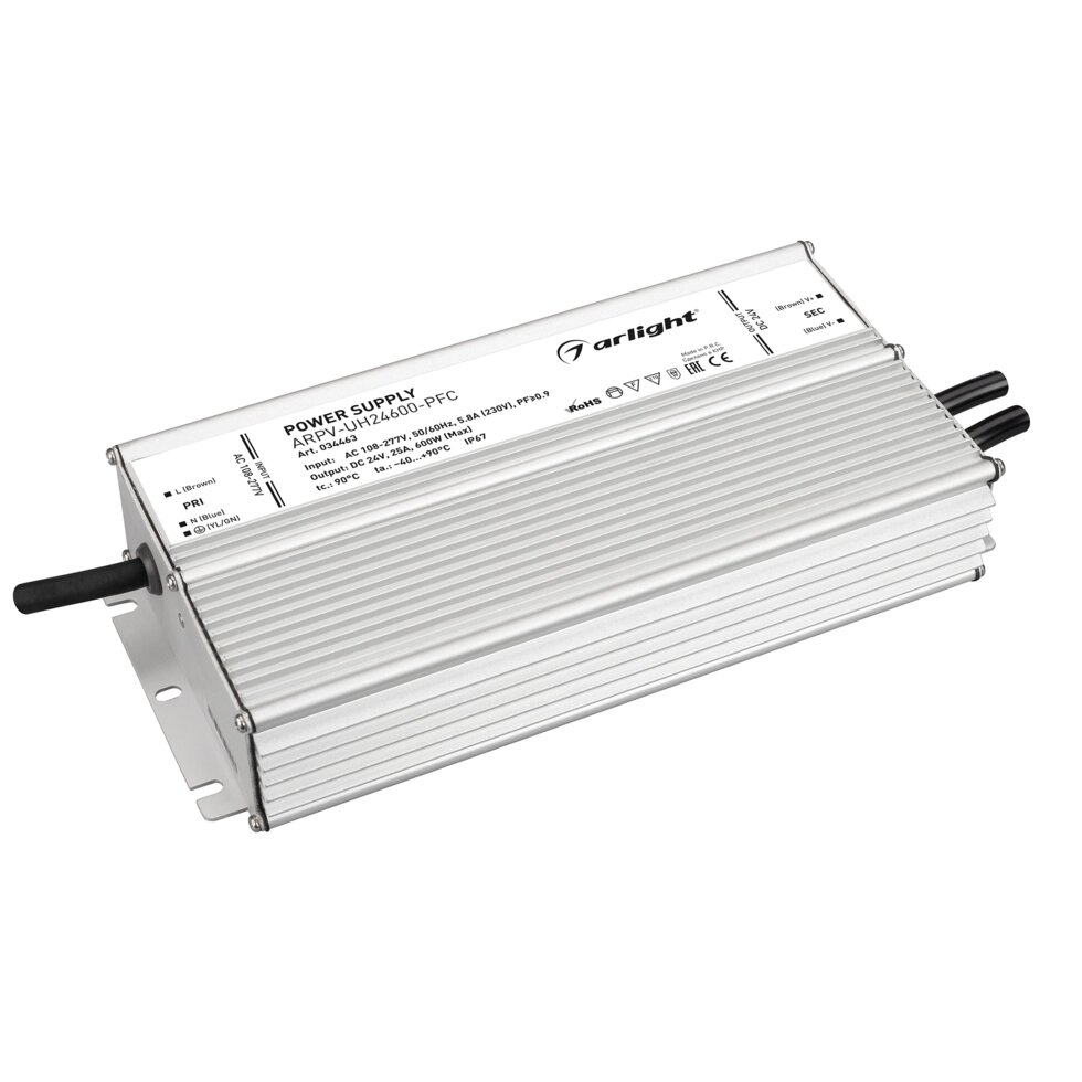 Блок питания ARPV-UH24600-PFC (24V, 25A, 600W) (Arlight, IP67 Металл, 7 лет) от компании ФЕРОСВЕТ - фото 1