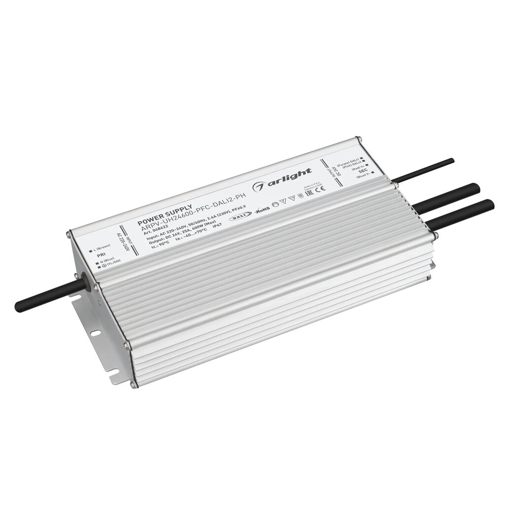 Блок питания ARPV-UH24600-PFC-DALI2-PH (24V, 25A, 600W) (Arlight, IP67 Металл, 7 лет) 048622 от компании ФЕРОСВЕТ  ( FEROSVET) - фото 1