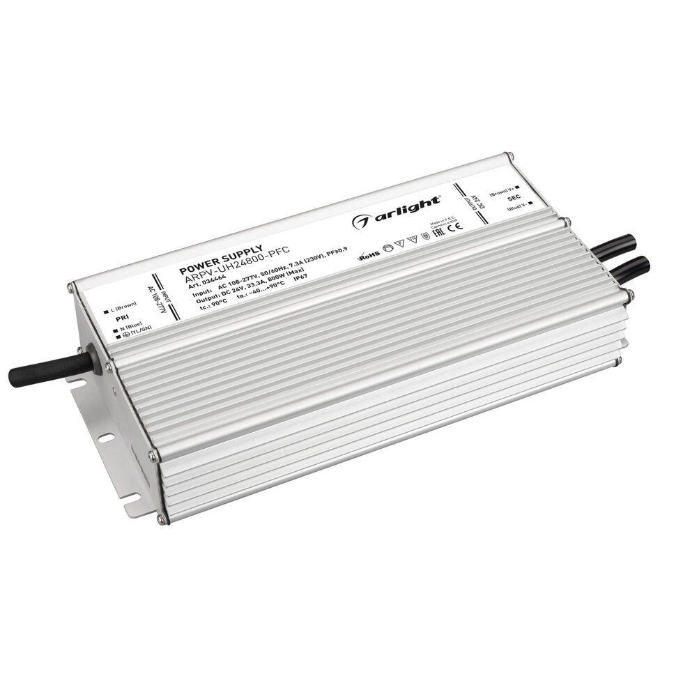 Блок питания ARPV-UH24800-PFC (24V, 33.3A, 800W) (Arlight, IP67 Металл, 7 лет) от компании ФЕРОСВЕТ  ( FEROSVET) - фото 1