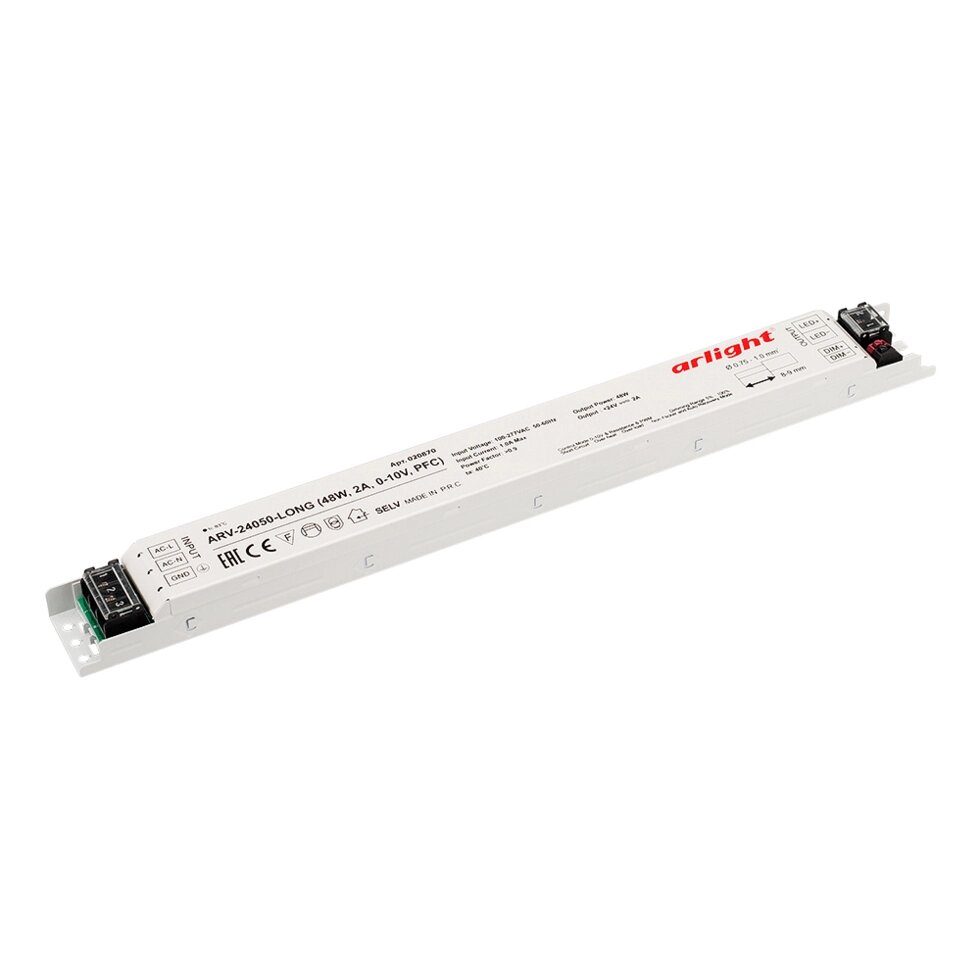 Блок питания ARV-24050-LONG (48W, 2A, 0-10V, PFC) (Arlight, IP20 Металл, 2 года) от компании ФЕРОСВЕТ - фото 1