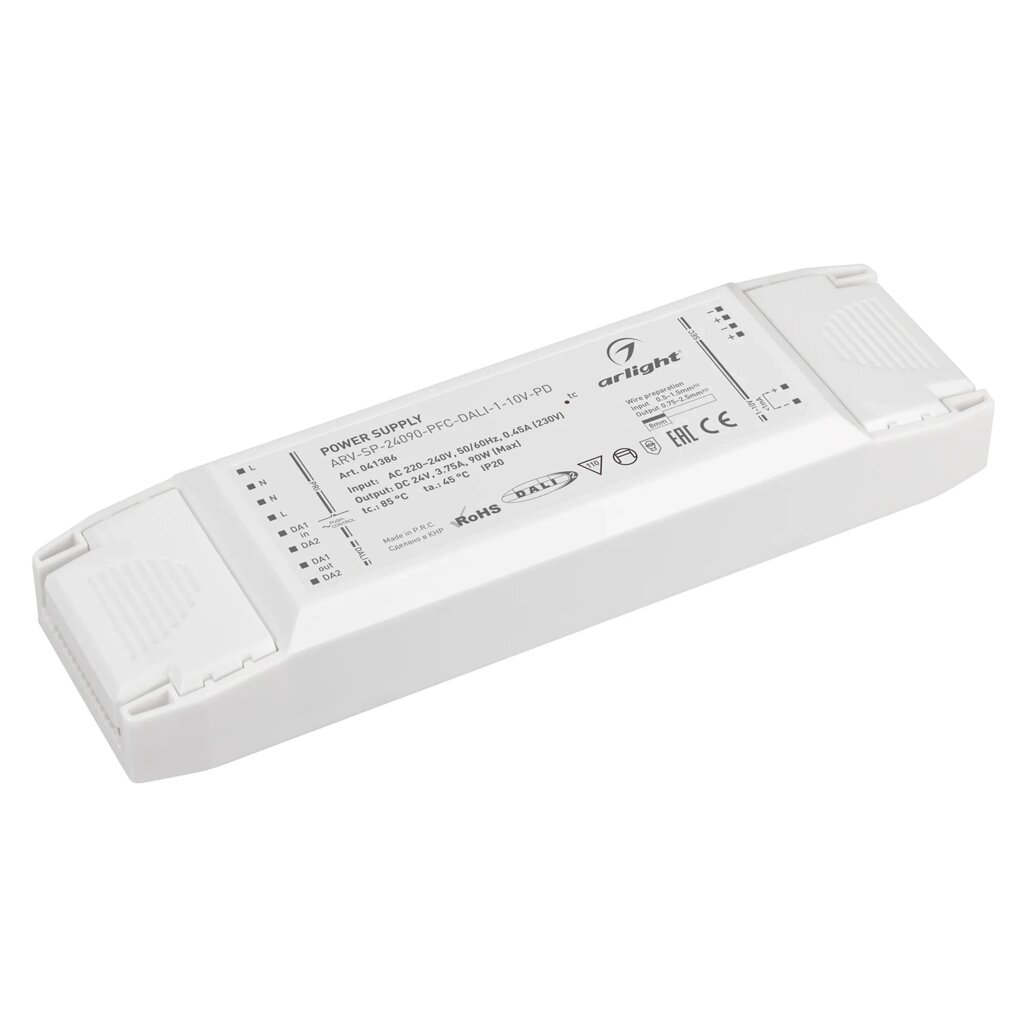 Блок питания ARV-SP-24090-PFC-DALI-1-10V-PD (24V, 3.75A, 90W) (Arlight, IP20 Пластик, 5 лет) от компании ФЕРОСВЕТ - фото 1