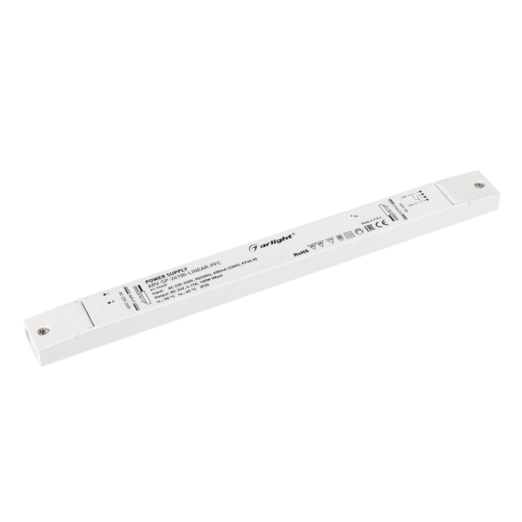 Блок питания ARV-SP-24100-LINEAR-PFC (24V, 4.17A, 100W) (Arlight, IP20 Пластик, 5 лет) от компании ФЕРОСВЕТ - фото 1