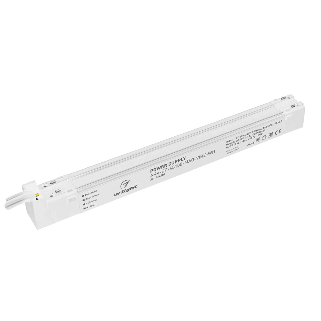 Блок питания ARV-SP-48100-MAG-VIBE-WH (48V, 2.1A, 100W) (Arlight, IP20 Пластик, 5 лет) от компании ФЕРОСВЕТ - фото 1