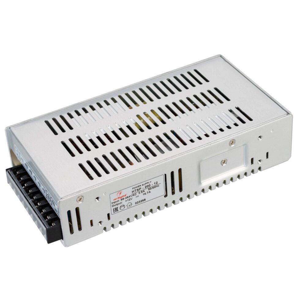 Блок питания HTSP-200-12 (12V, 16.7A, 200W, PFC) (Arlight, IP20 Сетка, 3 года) от компании ФЕРОСВЕТ - фото 1