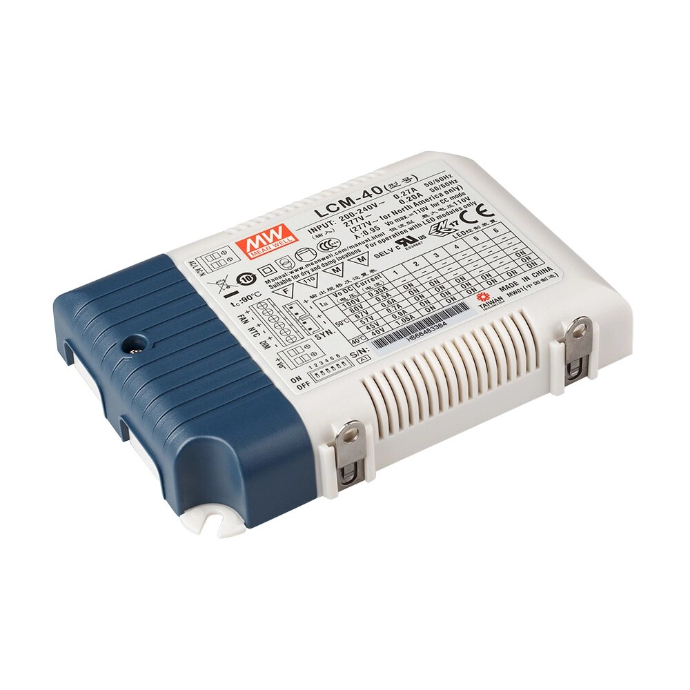 Блок питания LCM-40 (40W, 350-1050mA, 0-10V, PFC) (MEAN WELL, Пластик) от компании ФЕРОСВЕТ  ( FEROSVET) - фото 1