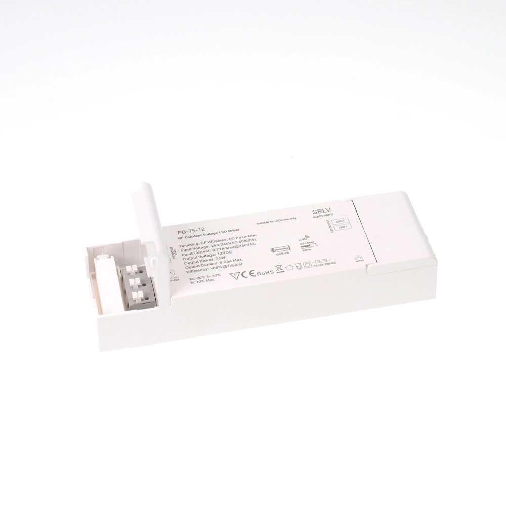 Блок питания PB-75-12 DIM14 (DIM/ RF2.4GHz, AC Push-Dim, 220V, 12V, Max. 6.25A, 75W) DELCI от компании ФЕРОСВЕТ - фото 1