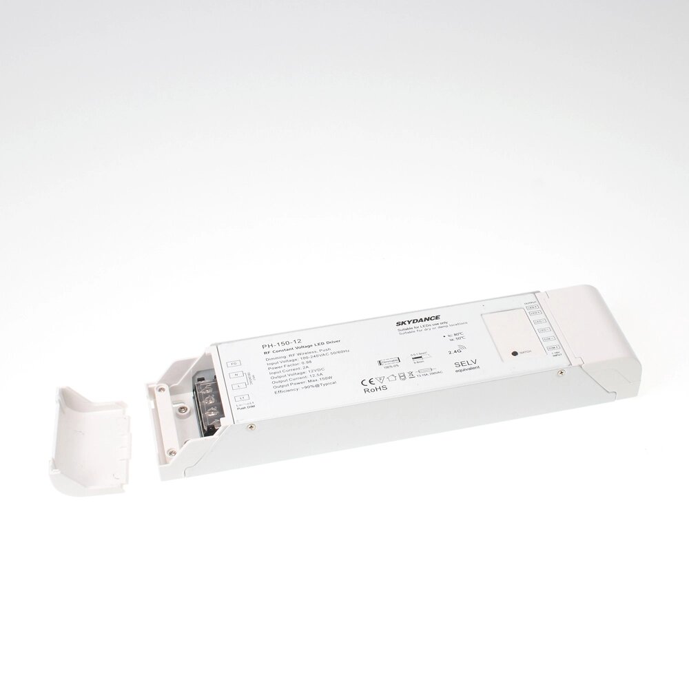 Блок питания PH-150-12 DIM9 (DIM/ RF2.4GHz, AC Push-Dim, 1-10V, 220V, 12V, Max. 12.5A, 150W) DELCI от компании ФЕРОСВЕТ  ( FEROSVET) - фото 1