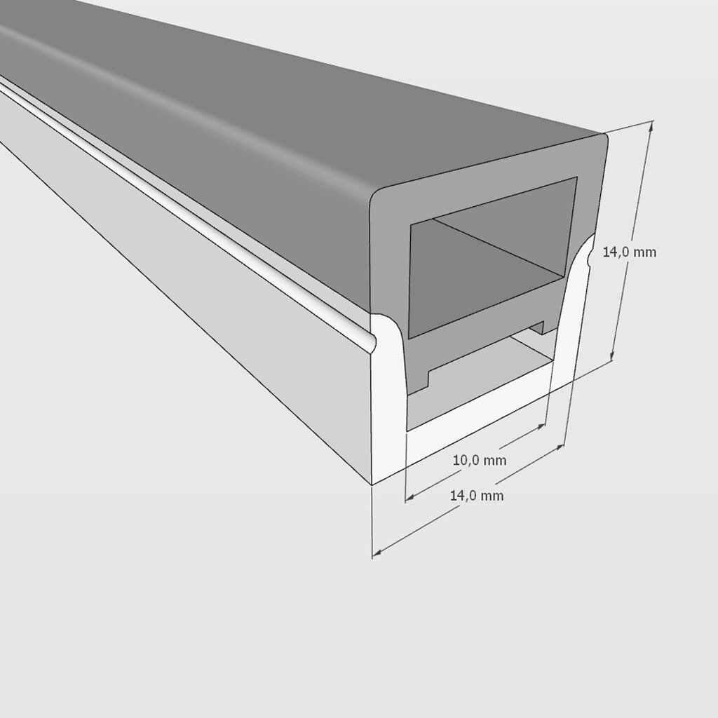 Cиликоновая оболочка T1414 S37 (14*14mm, трехстороннее свечение, pcb 8mm) от компании ФЕРОСВЕТ  ( FEROSVET) - фото 1