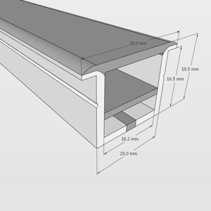 Cиликоновая оболочка встраиваемая T2020 S34 (20*20mm, pcb 12mm)