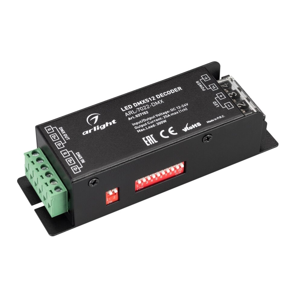 Декодер ARL-7022-DMX (12-24V, 1x25A, DMX512) (Arlight, IP20 Металл, 3 года) от компании ФЕРОСВЕТ - фото 1