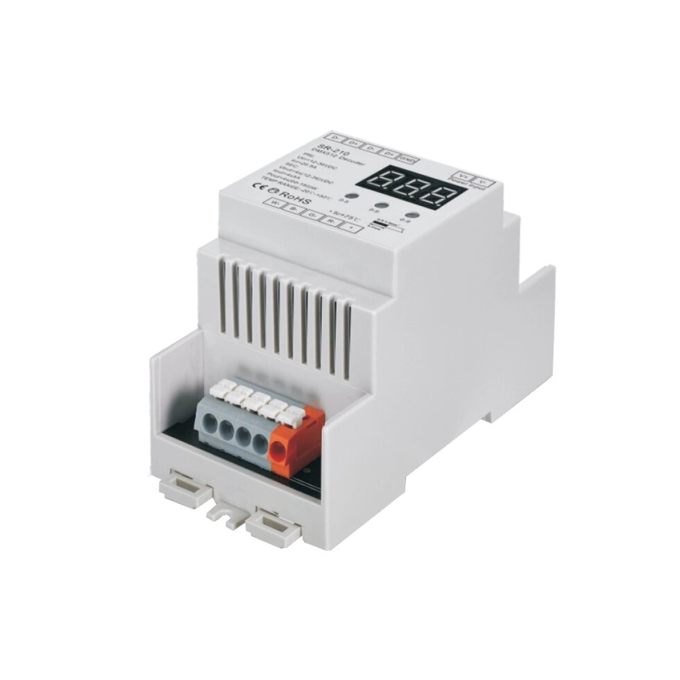 Декодер DMX SR-2108FA-RJ45-DIN (12-36V, 240-720W, 4CH) (Arlight, IP20 Пластик, 3 года) от компании ФЕРОСВЕТ - фото 1