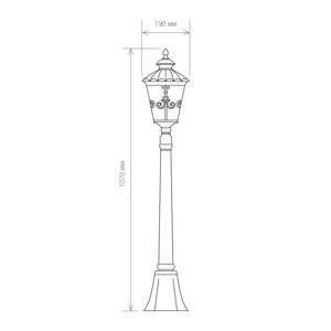 Diadema F черное золото уличный светильник на столбе IP44 GLYF-8046F