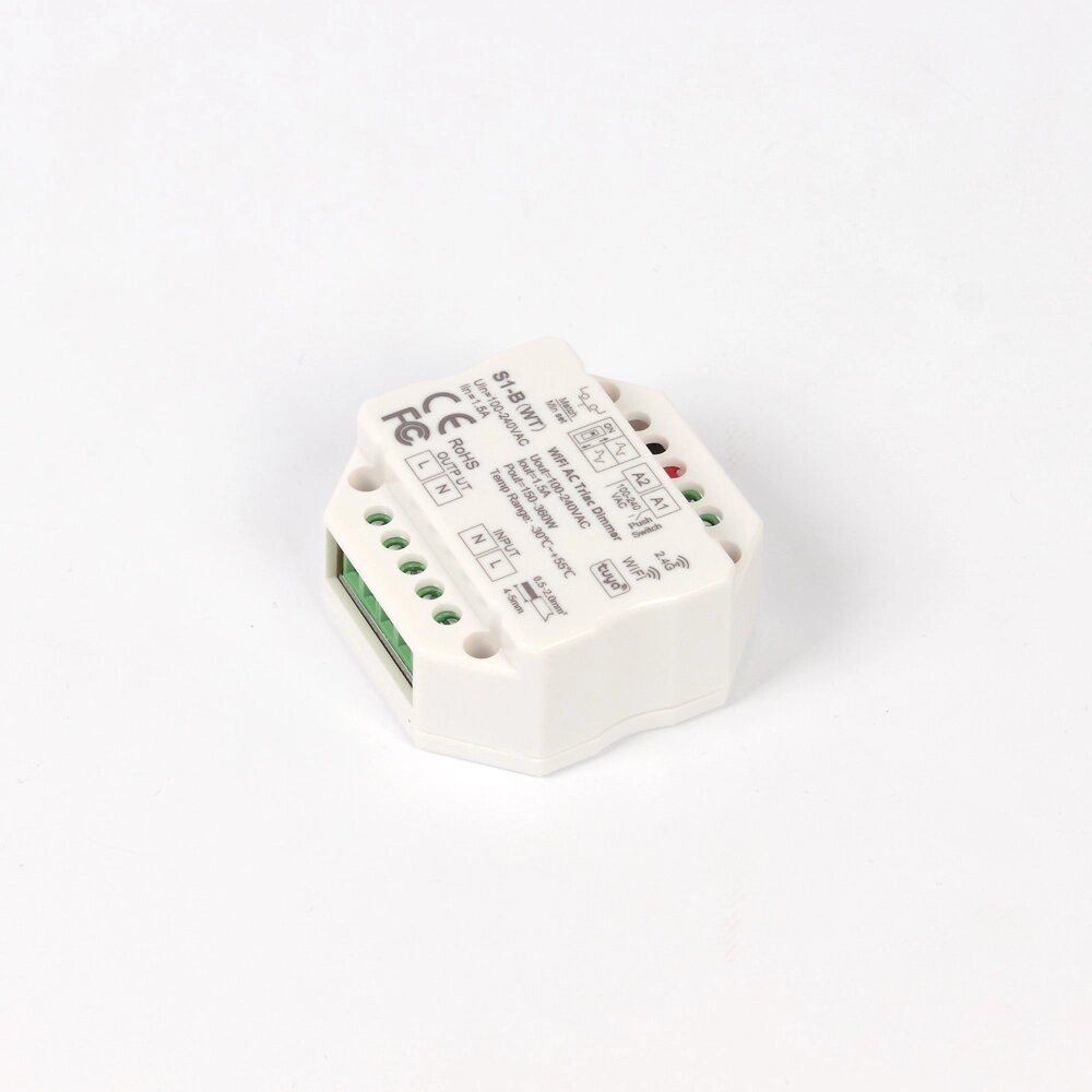 Диммер Triac S1-B (WT) KZ5 (WiFi, 2.4G, tuya, 100-240VAC, 1ch x 1.5A, 150-360W) DELCI от компании ФЕРОСВЕТ - фото 1