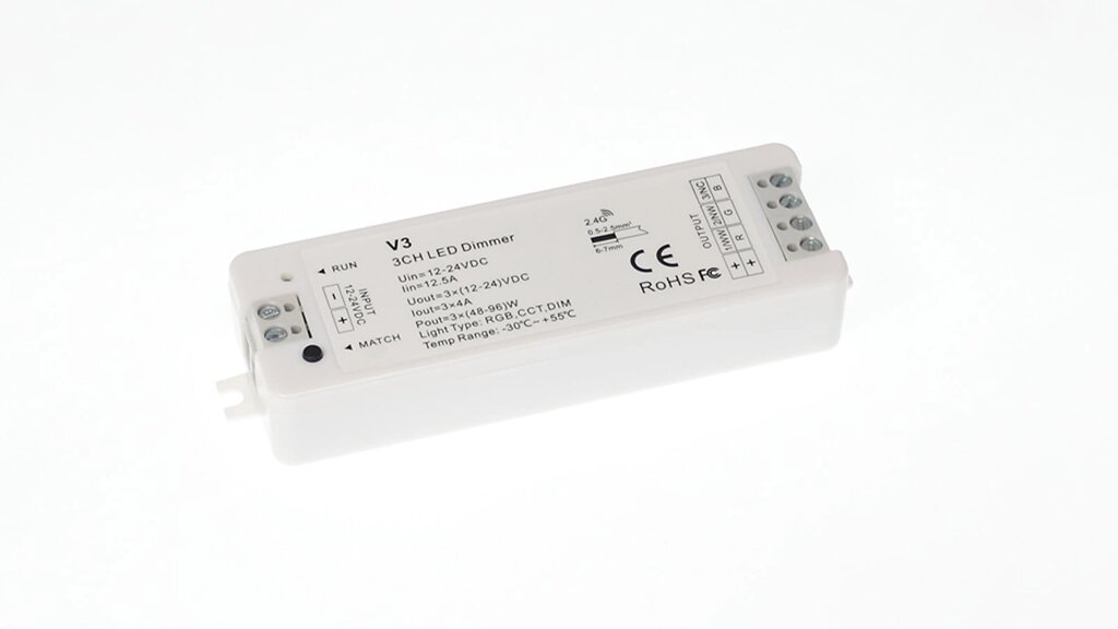 Диммер V3 IC40 RGB/CCT/DIM (12-24V, 3ch x 4A, 144/288W) DELCI от компании ФЕРОСВЕТ  ( FEROSVET) - фото 1