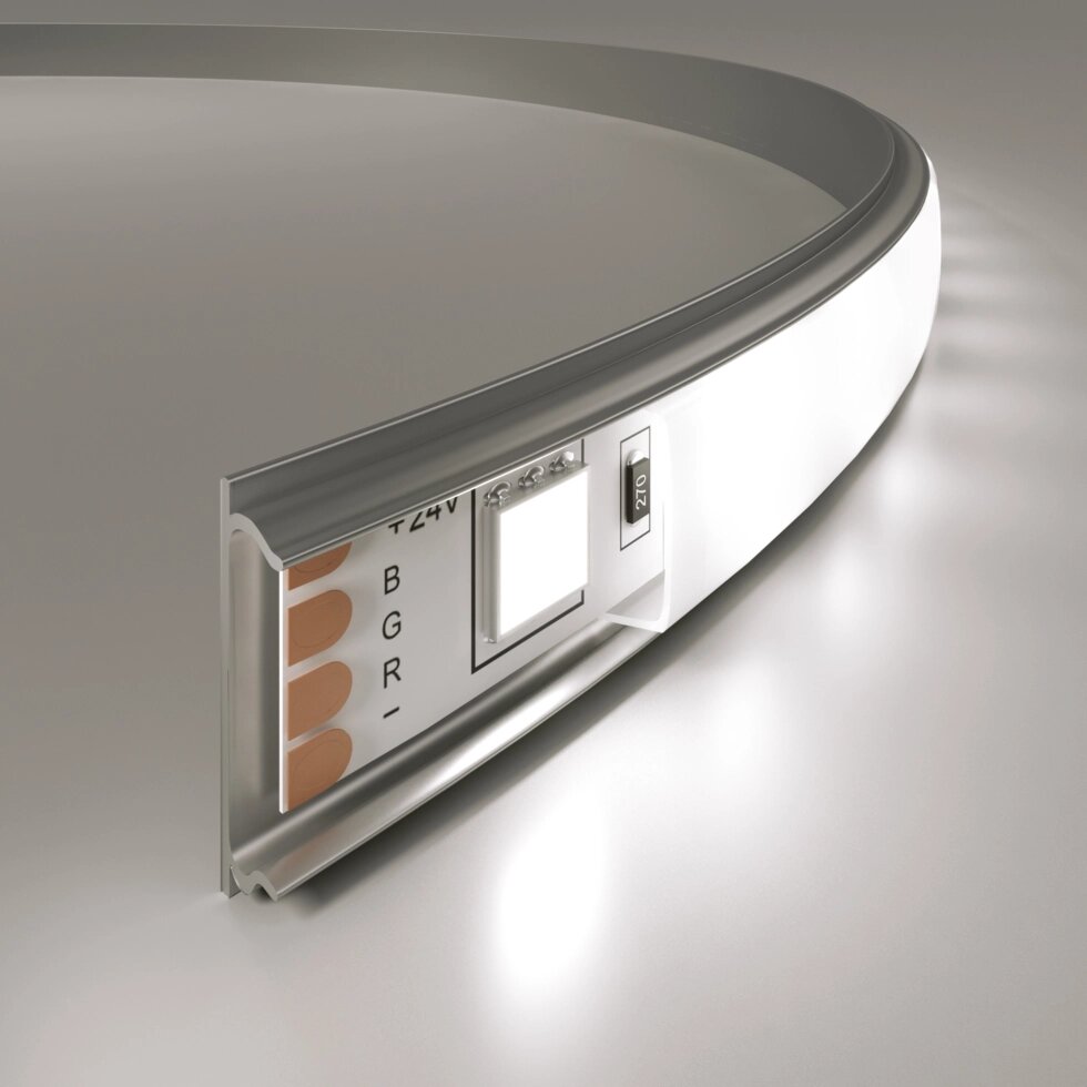 Гибкий алюминиевый профиль для светодиодной ленты LL-2-ALP012 от компании ФЕРОСВЕТ - фото 1
