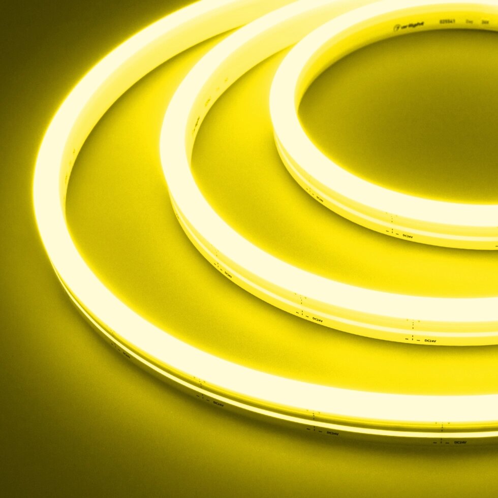 Гибкий неон ARL-MOONLIGHT-1712-SIDE 24V Yellow (Arlight, 8 Вт/м, IP67) от компании ФЕРОСВЕТ - фото 1