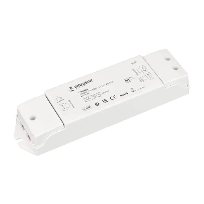 INTELLIGENT ARLIGHT Диммер SMART-PWM-102-72-CDW-PD-SUF (12-36V, 2x5A, ZB, 2.4G) (IARL, IP20 Пластик, 5 лет) от компании ФЕРОСВЕТ  ( FEROSVET) - фото 1