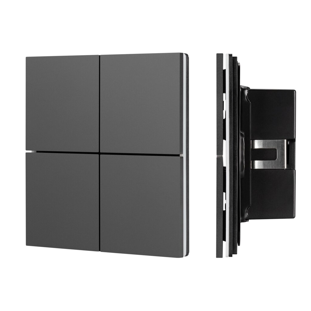 INTELLIGENT ARLIGHT Кнопочная панель KNX-304-23-IN Black (BUS, Frameless) (IARL, IP20 Металл, 2 года) от компании ФЕРОСВЕТ  ( FEROSVET) - фото 1