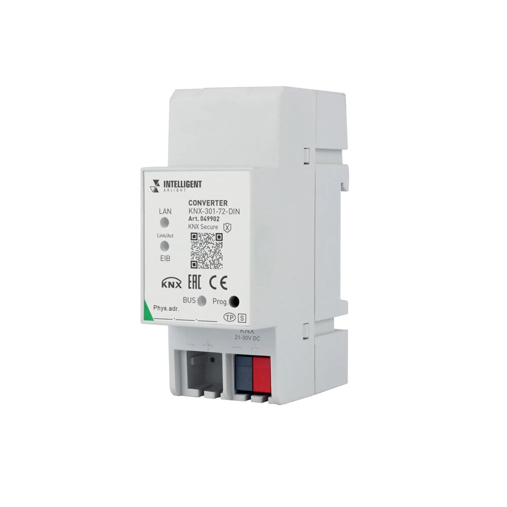 INTELLIGENT ARLIGHT Конвертер KNX-301-72-DIN Grey (BUS, RJ-45, KNX-IP) (IARL, IP20 Пластик, 2 года) 049902 от компании ФЕРОСВЕТ  ( FEROSVET) - фото 1