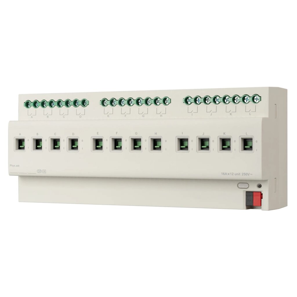 INTELLIGENT ARLIGHT Релейный модуль KNX-7123-82-DRO-DIN (BUS, 12x16A, KNX Secure) (IARL, IP20 Пластик, 2 года) от компании ФЕРОСВЕТ  ( FEROSVET) - фото 1