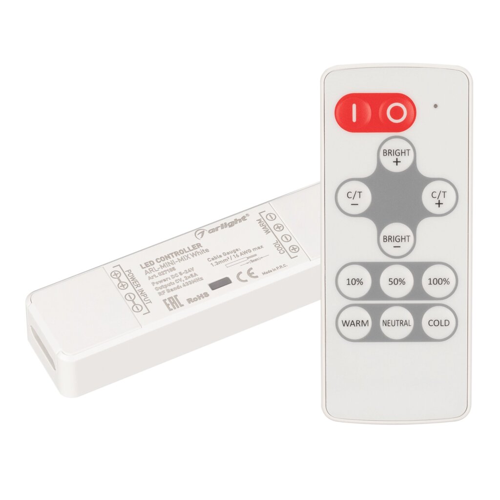 Контроллер ARL-MINI-MIX White (5-24V, 2x5A, RF ПДУ 12кн) (Arlight, IP20 Пластик, 1 год) от компании ФЕРОСВЕТ - фото 1
