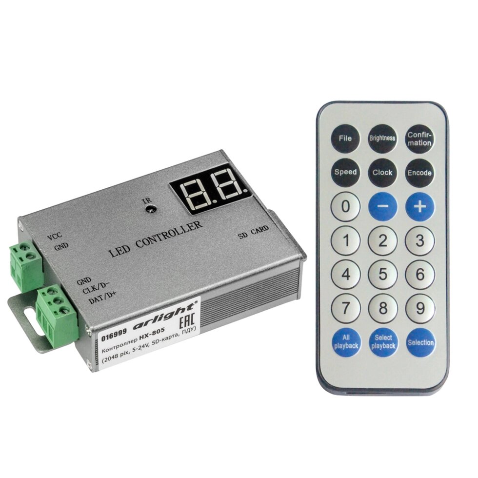 Контроллер HX-805 (2048 pix, 5-24V, SD-карта, ПДУ) (Arlight, -) от компании ФЕРОСВЕТ - фото 1