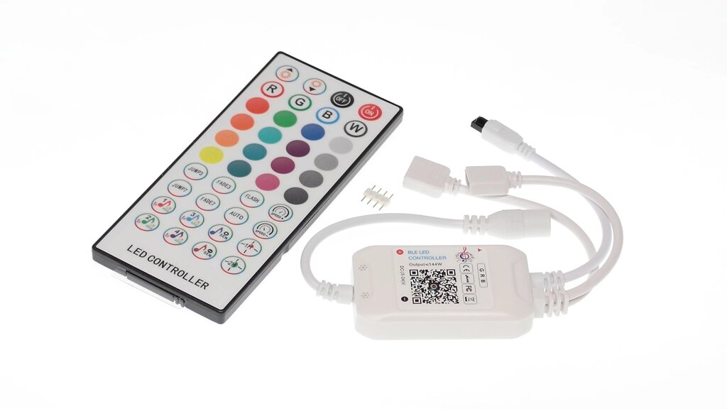 Контроллер IR40-BT-RGB-02 P36 (5-24V, RGB, 2 выхода 3х2А, IR пульт 40кн. + управление по Bluetooth) DELCI от компании ФЕРОСВЕТ - фото 1