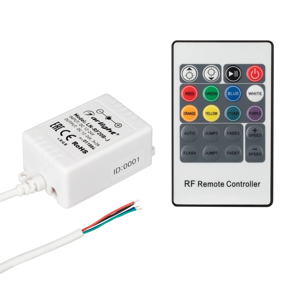 Контроллер LN-RF20B-J (12V, 72W, ПДУ 20кн) (Arlight, IP20 Пластик, 1 год) 011884 от компании ФЕРОСВЕТ  ( FEROSVET) - фото 1