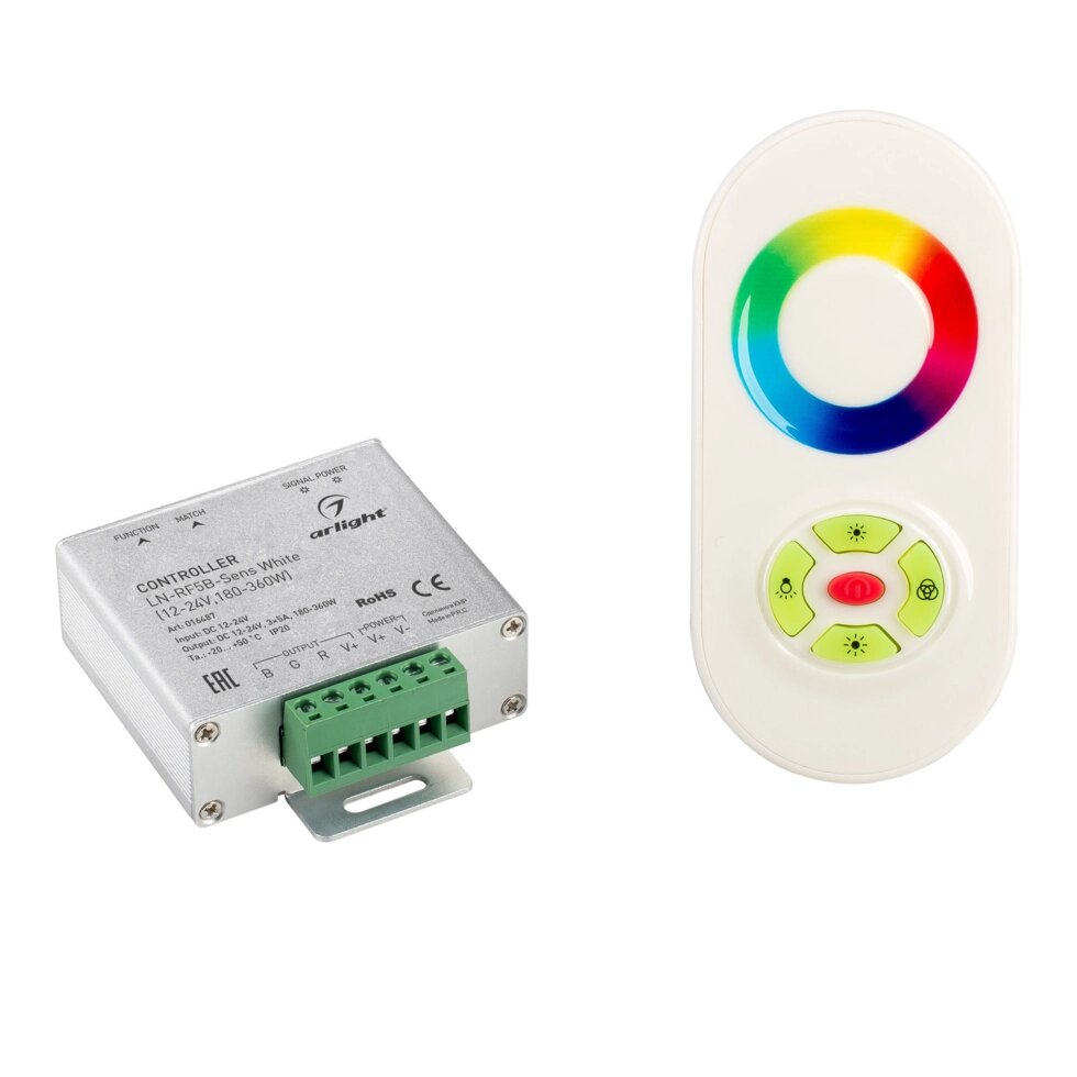Контроллер LN-RF5B-Sens White (12-24V,180-360W) (Arlight, IP20 Металл, 1 год) от компании ФЕРОСВЕТ - фото 1