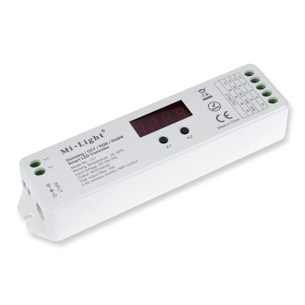 Контроллер Mi-Light LS1 P196 (Dimming/CCT/RGB/RGBW, 12V-180W, 24V-360W) DELCI от компании ФЕРОСВЕТ - фото 1