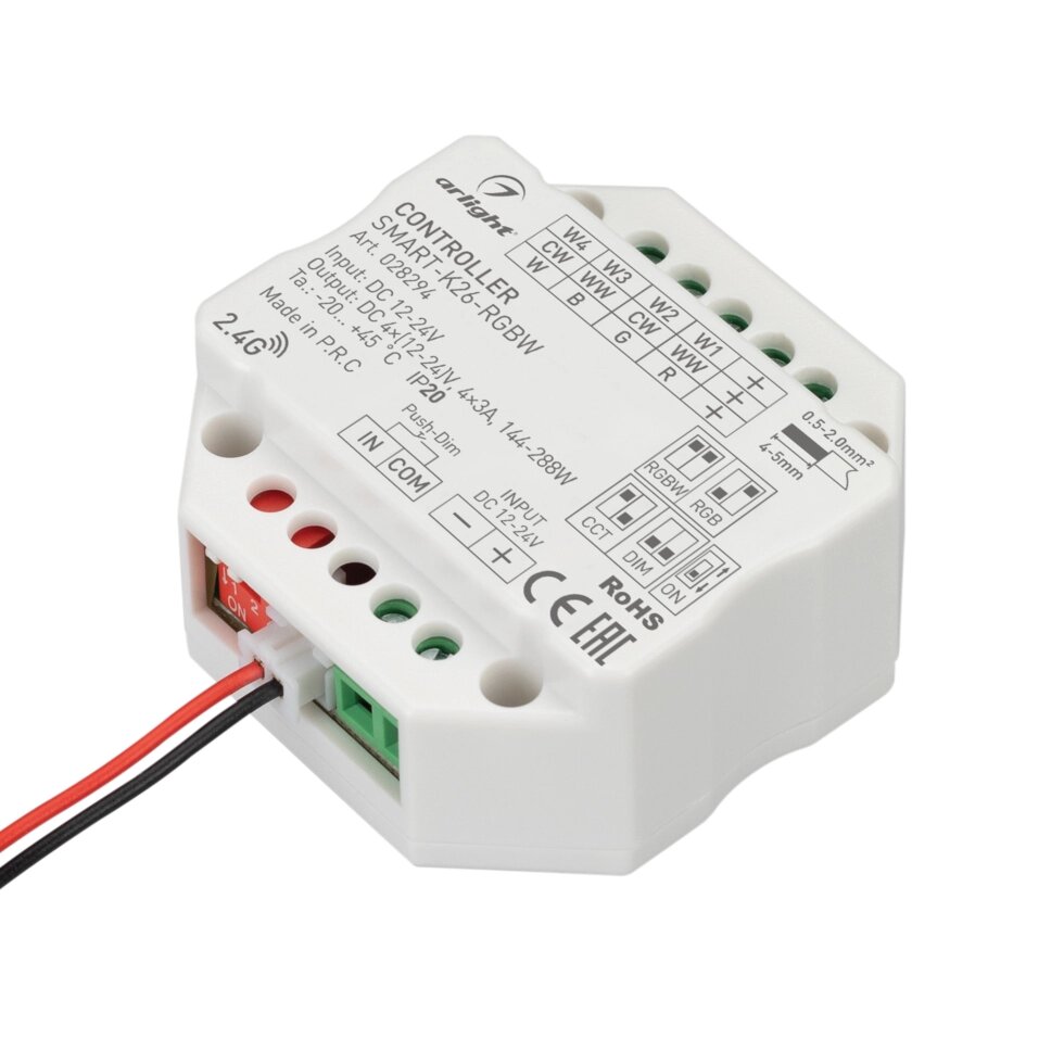 Контроллер SMART-K26-RGBW (12-24V, 4x3A, 2.4G) (Arlight, IP20 Пластик, 5 лет) от компании ФЕРОСВЕТ - фото 1