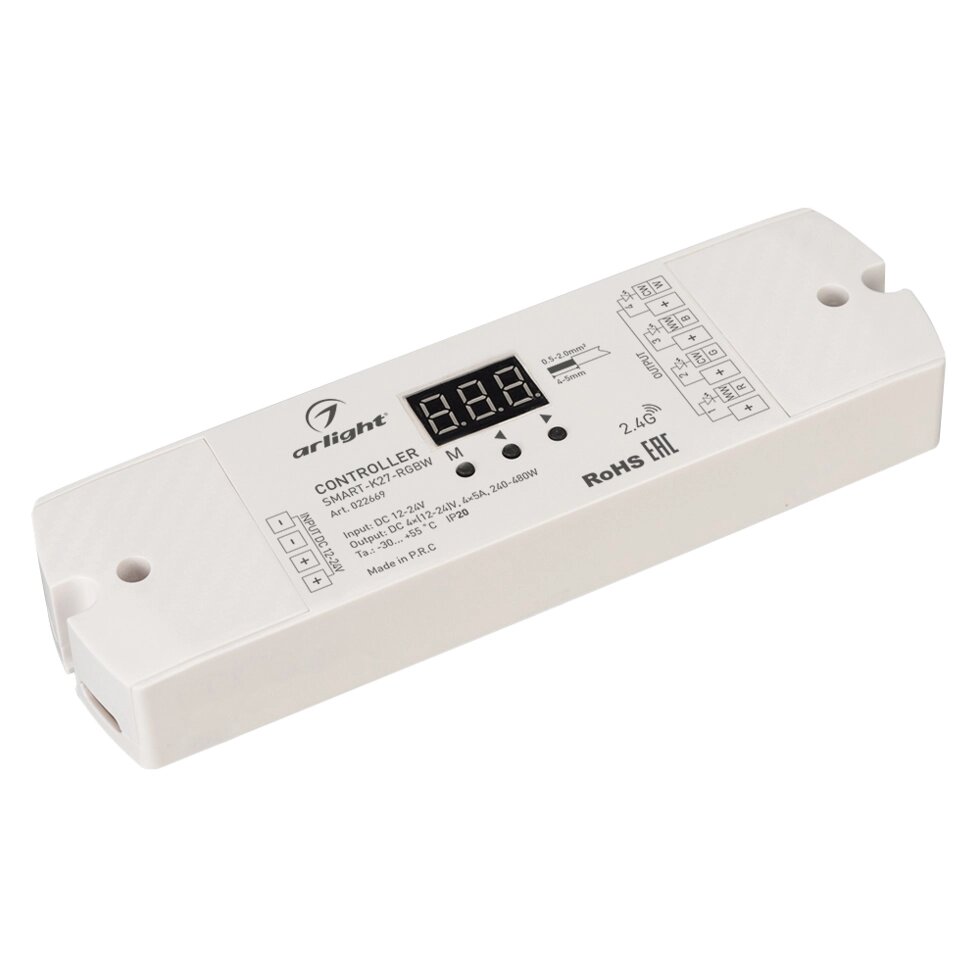Контроллер SMART-K27-RGBW (12-24V, 4x5A, 2.4G) (Arlight, IP20 Пластик, 5 лет) от компании ФЕРОСВЕТ - фото 1