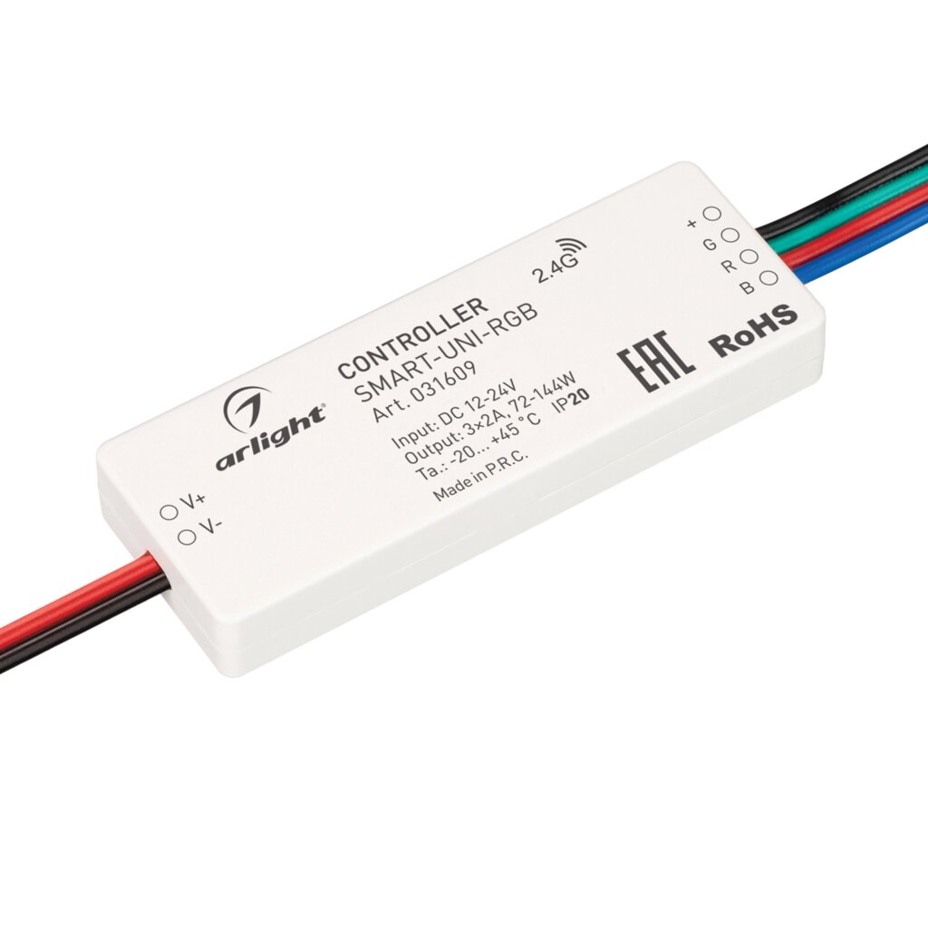 Контроллер SMART-UNI-RGB (12-24V, 3x2A, 2.4G) (Arlight, IP20 Пластик, 5 лет) от компании ФЕРОСВЕТ - фото 1