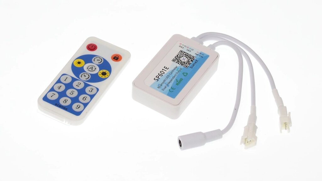 Контроллер SP601E S375 (5-24V, 2х600pix, SPI, пульт+ управление по Bluetooth) DELCI от компании ФЕРОСВЕТ - фото 1