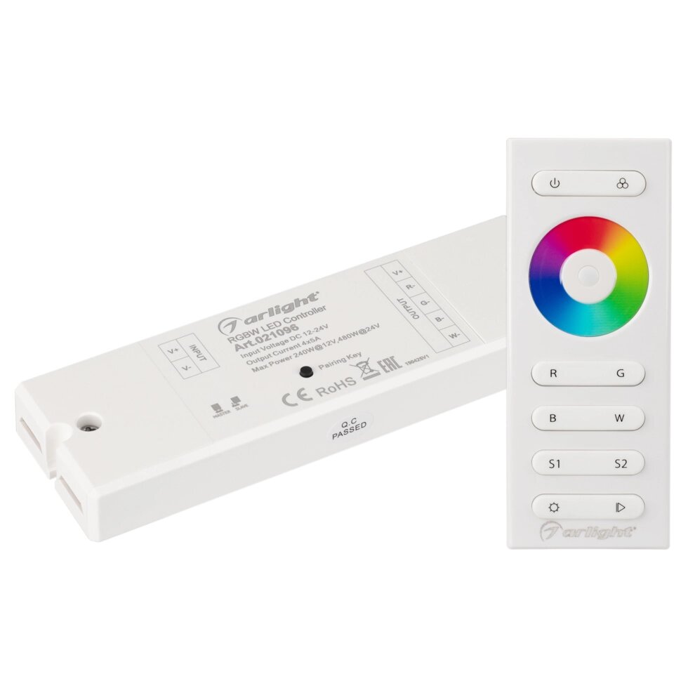 Контроллер SR-2839W White (12-24 В,240-480 Вт, RGBW, ПДУ сенсор)) (Arlight, IP20 Пластик, 1 год) от компании ФЕРОСВЕТ - фото 1