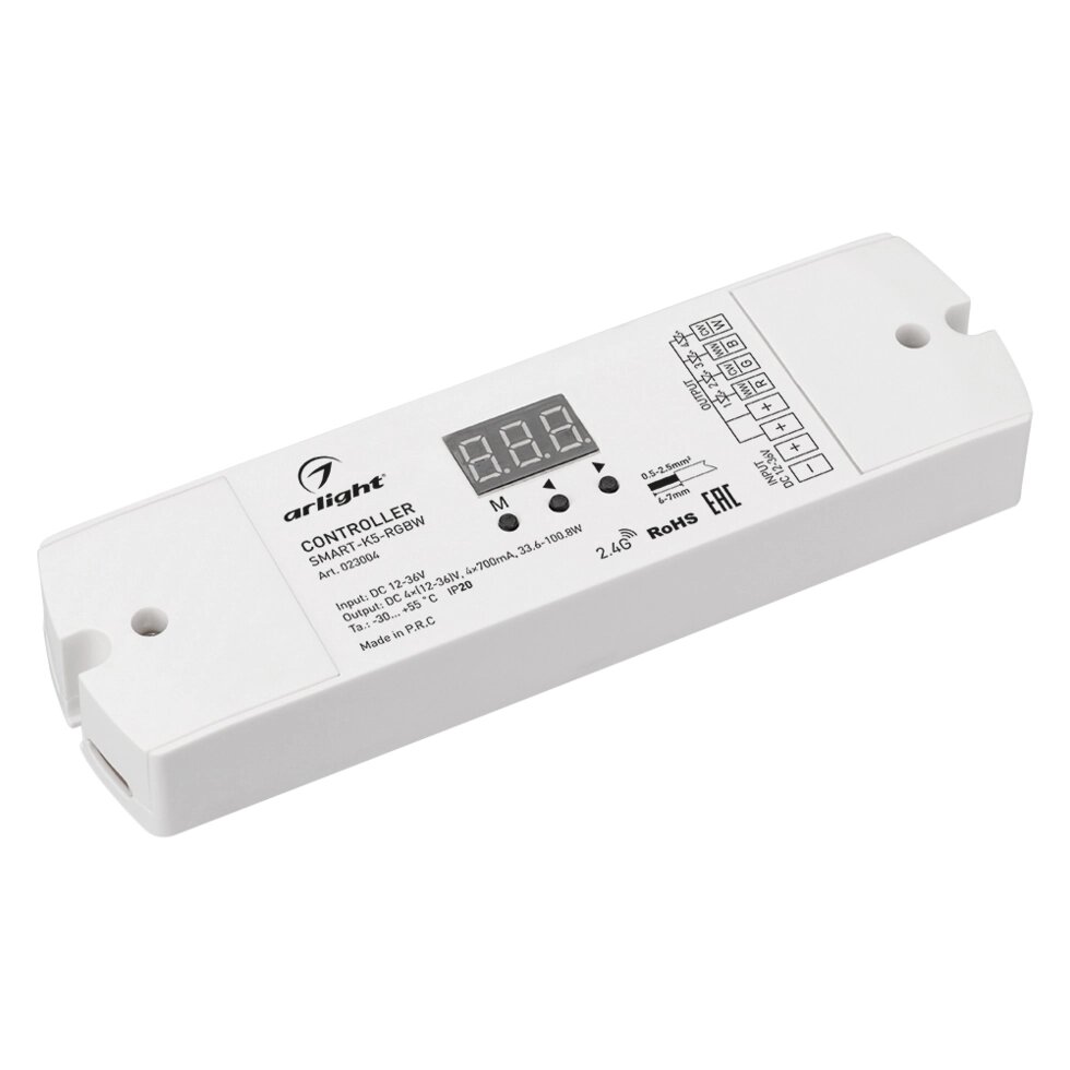 Контроллер тока SMART-K5-RGBW (12-36V, 4x700mA, 2.4G) (Arlight, IP20 Пластик, 5 лет) от компании ФЕРОСВЕТ - фото 1