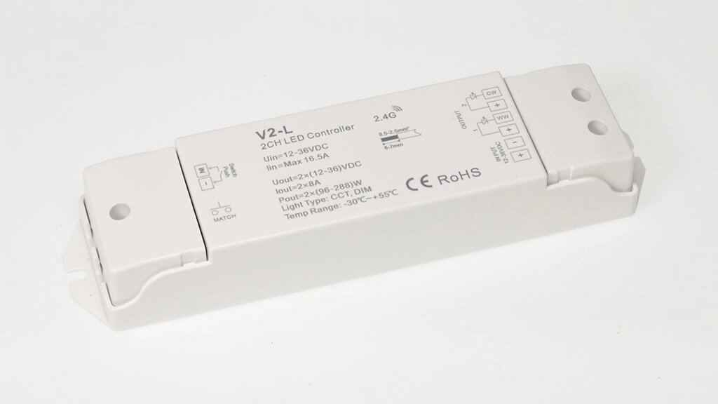 Контроллер V2-L IC31 CCT/DIM (12-36V, 2ch x 8A, 192/384/576W) DELCI от компании ФЕРОСВЕТ - фото 1