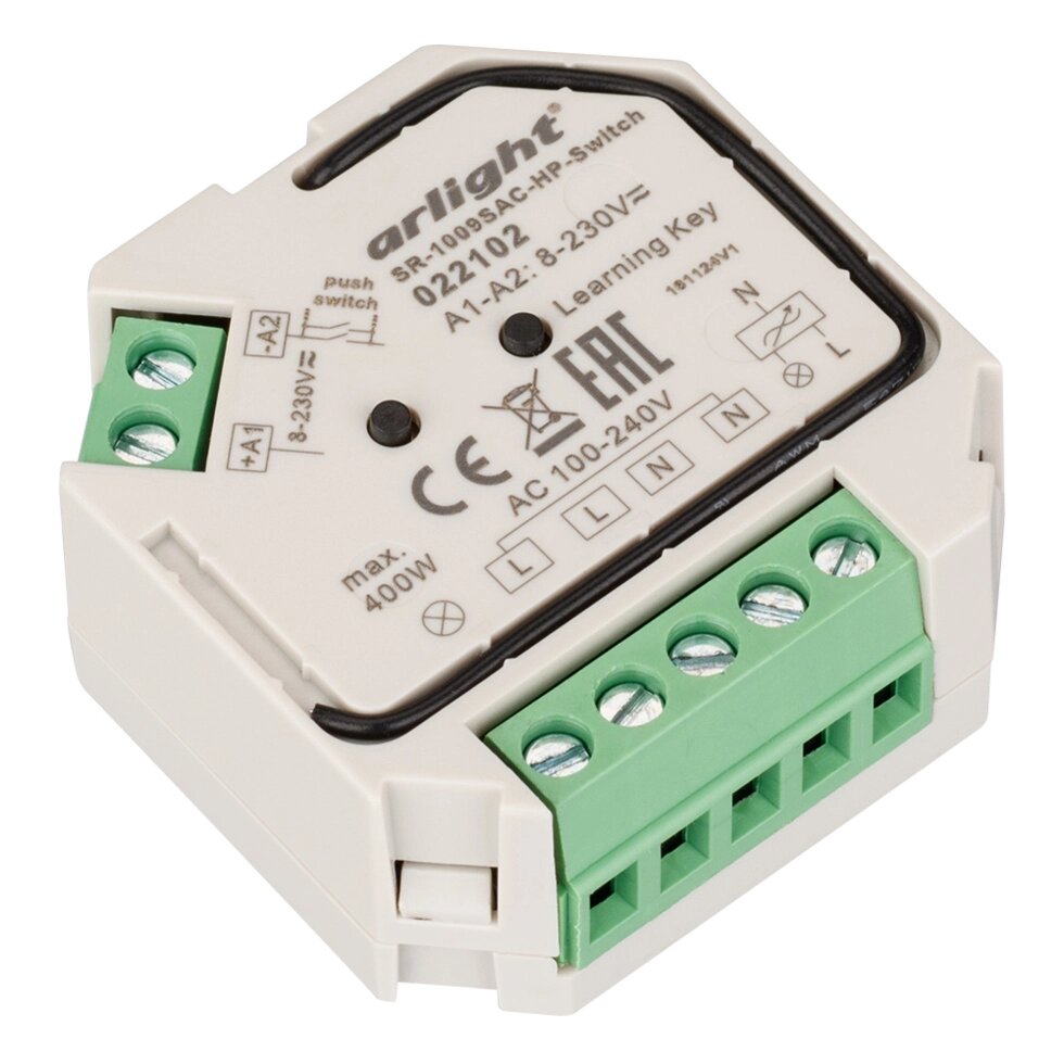 Контроллер-выключатель SR-1009SAC-HP-Switch (230V, 1.66A) (Arlight, IP20 Пластик, 3 года) от компании ФЕРОСВЕТ - фото 1