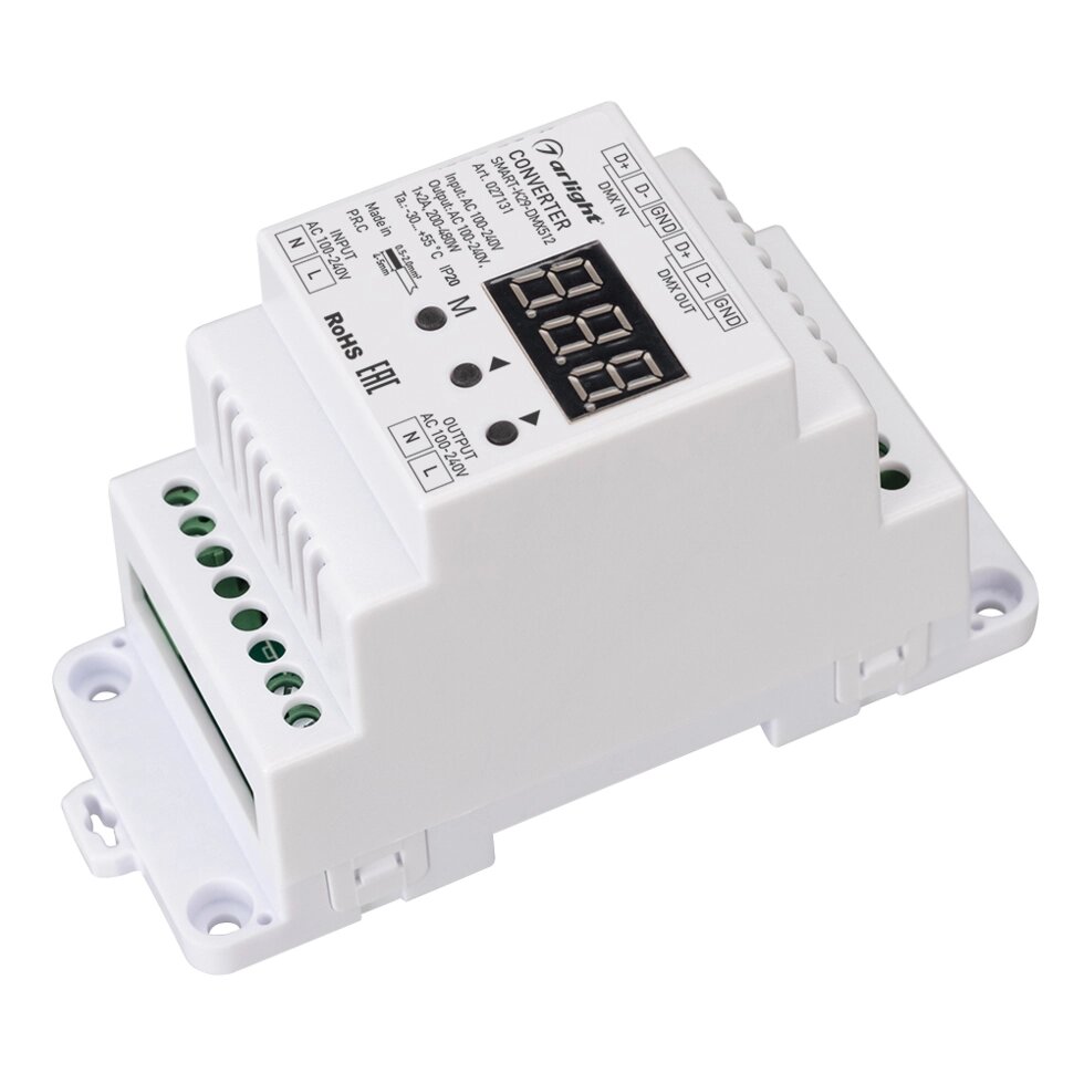 Конвертер SMART-K29-DMX512 (230V, 1x2A, TRIAC, DIN) (Arlight, IP20 Пластик, 5 лет) от компании ФЕРОСВЕТ  ( FEROSVET) - фото 1