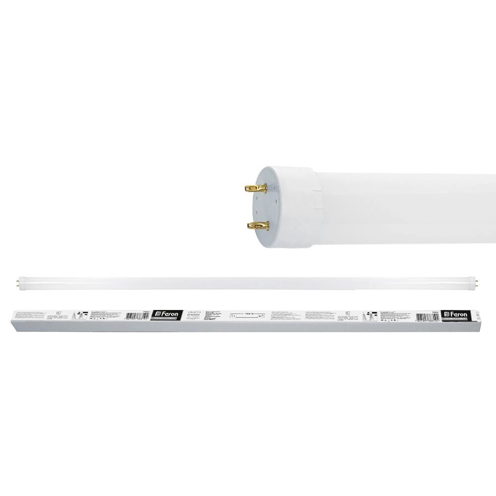 Лампа светодиодная FERON LB-213, T8 (линейная двухцокольная), 10W 175-265V G13 4000К (белый), рассеиватель матовый от компании ФЕРОСВЕТ  ( FEROSVET) - фото 1