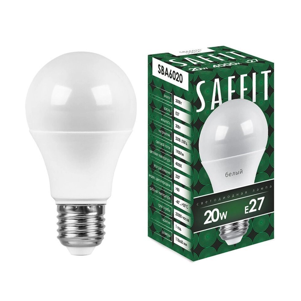 Лампа светодиодная SAFFIT SBA6020 от компании ФЕРОСВЕТ - фото 1