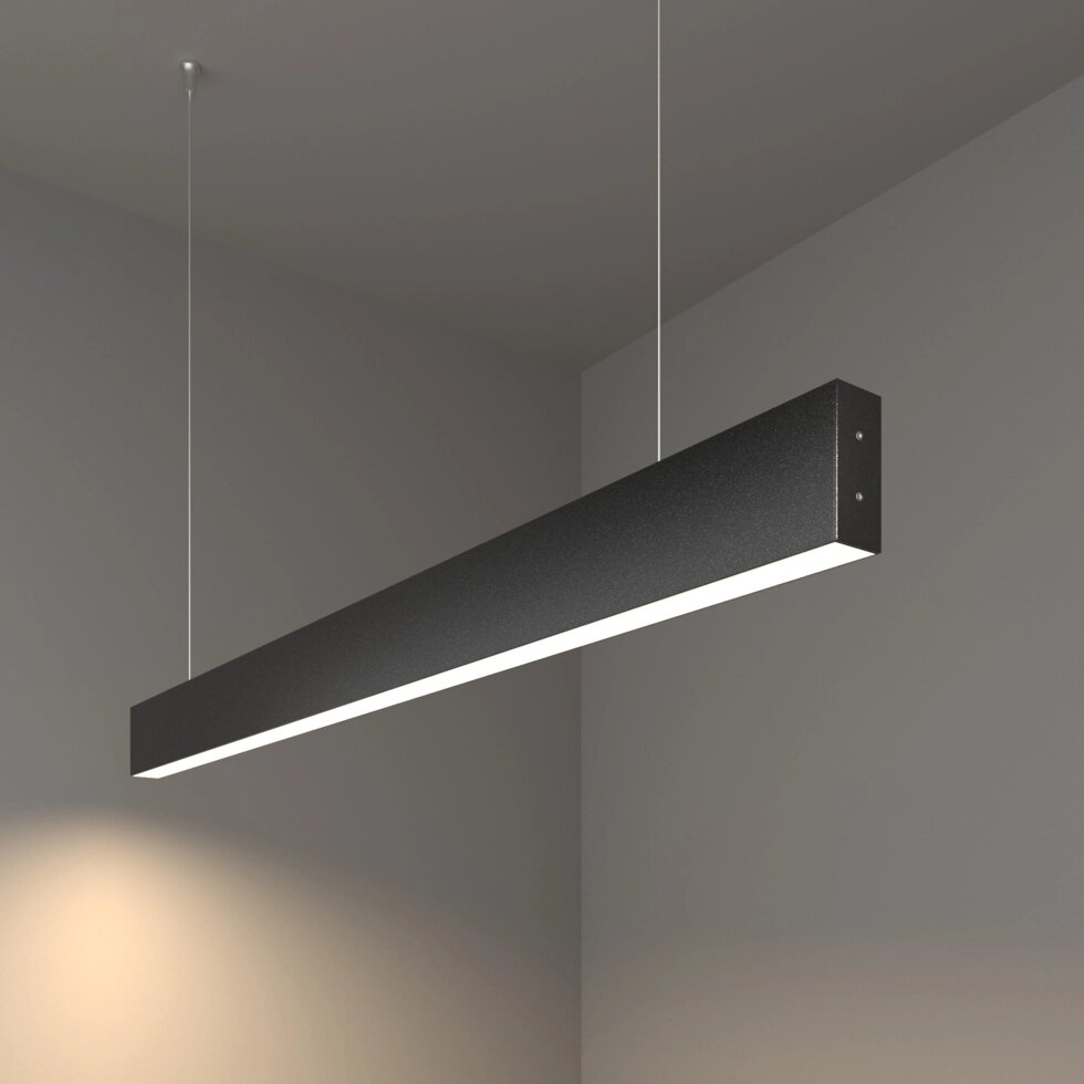 Линейный светодиодный подвесной односторонний светильник 103см 20Вт 4200К черная шагрень 101-200-30-103 от компании ФЕРОСВЕТ - фото 1