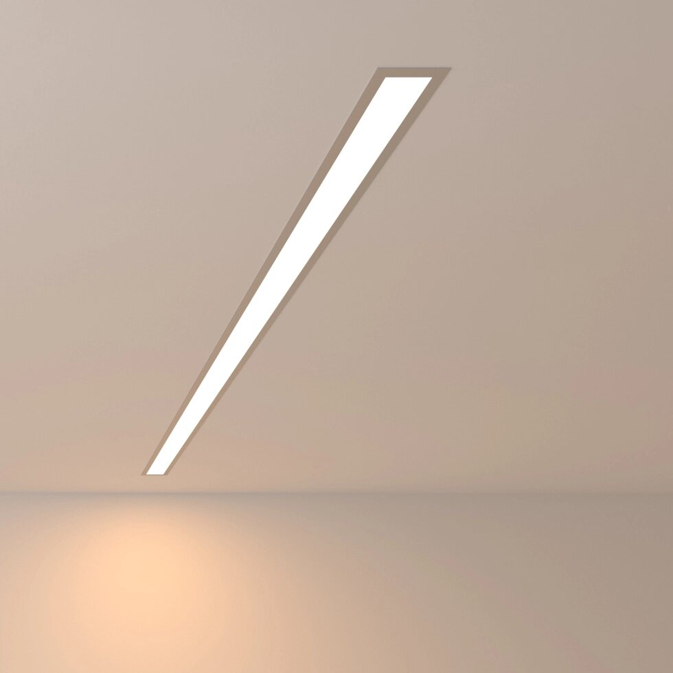 Линейный светодиодный встраиваемый светильник 128см 25Вт 3000К матовое серебро 101-300-128 от компании ФЕРОСВЕТ - фото 1