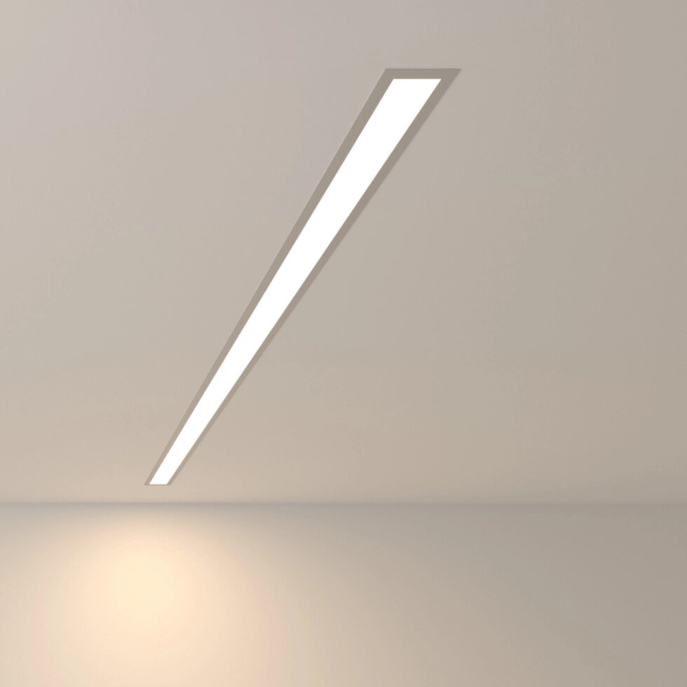 Линейный светодиодный встраиваемый светильник 128см 25Вт 4200К матовое серебро 101-300-128 от компании ФЕРОСВЕТ - фото 1
