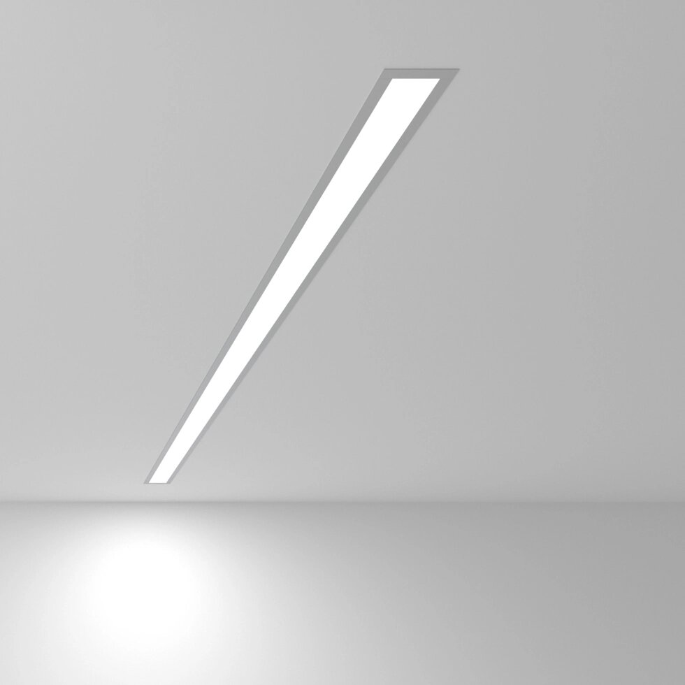 Линейный светодиодный встраиваемый светильник 128см 25Вт 6500К матовое серебро 101-300-128 от компании ФЕРОСВЕТ - фото 1