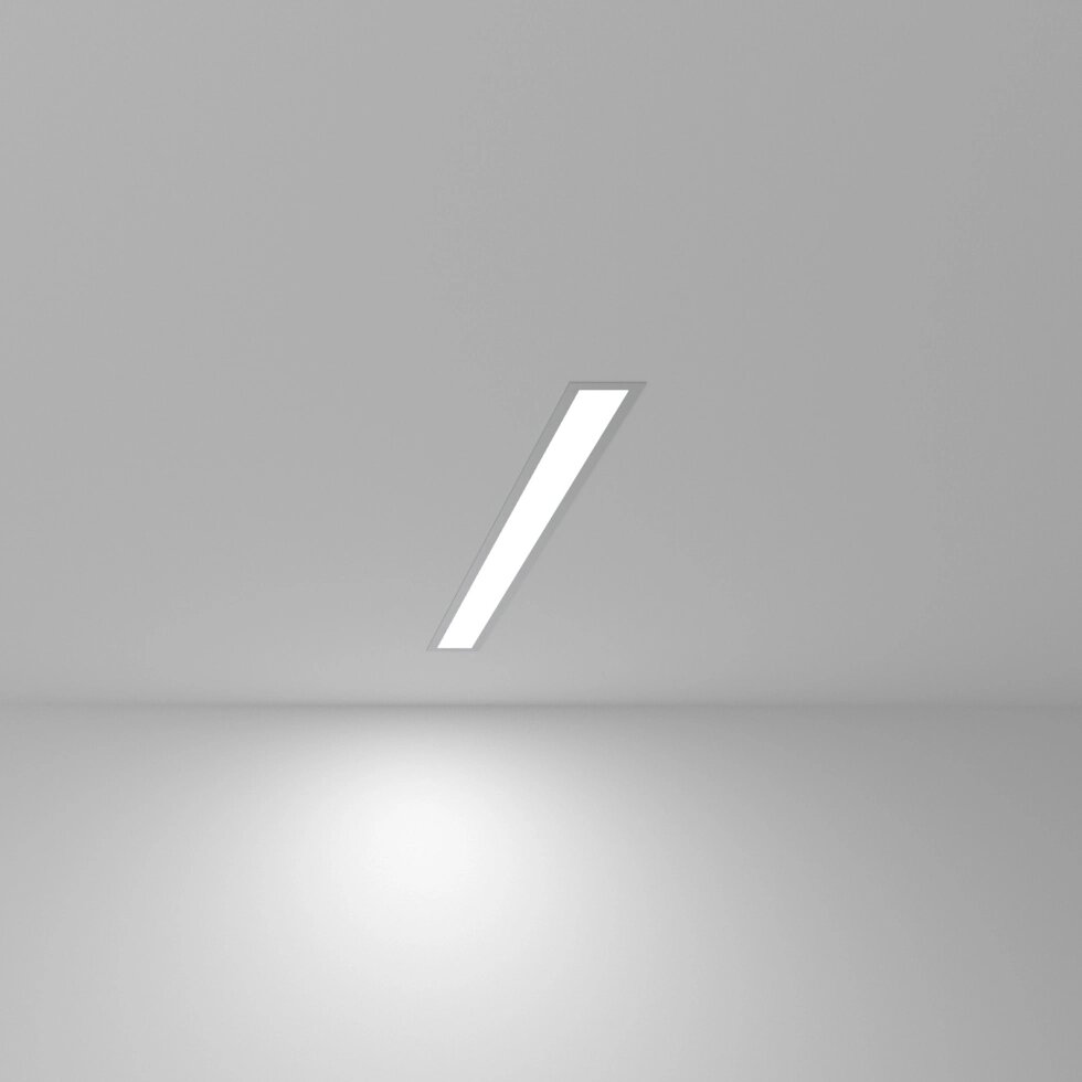Линейный светодиодный встраиваемый светильник 53см 10Вт 6500К матовое серебро 101-300-53 от компании ФЕРОСВЕТ - фото 1