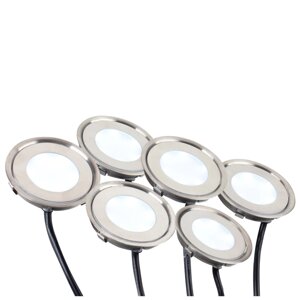 Набор KT-R-6x0.5W LED Warm White 12V (круг) (Arlight, IP67 Металл, 1 год)