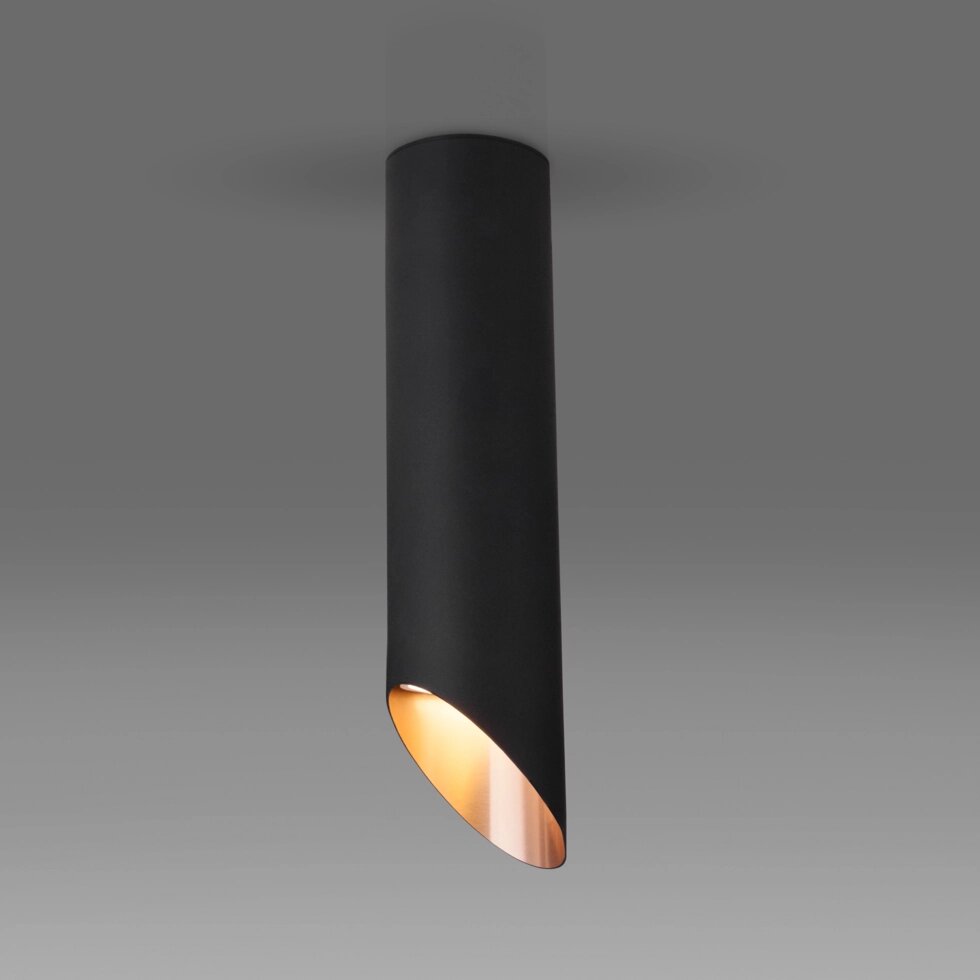 Накладной акцентный светильник DLN115 GU10 черный/золото от компании ФЕРОСВЕТ - фото 1