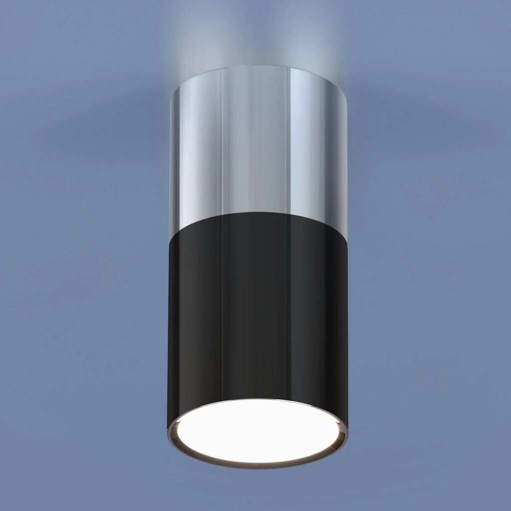 Накладной акцентный светодиодный светильник DLR028 6W 4200K хром/черный хром от компании ФЕРОСВЕТ - фото 1